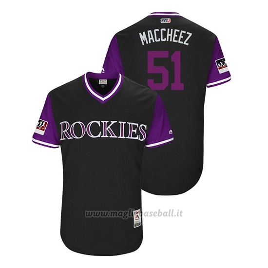 Maglia Baseball Uomo Colorado Rockies Jake Mcgee 2018 Llws Players Weekend Maccheez Nero